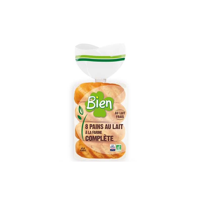 Pains au lait x8 à la farine complète 280g