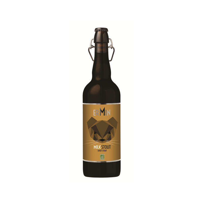 Bière stout Haute fermentation Milk Stout" Ermin  75cl"