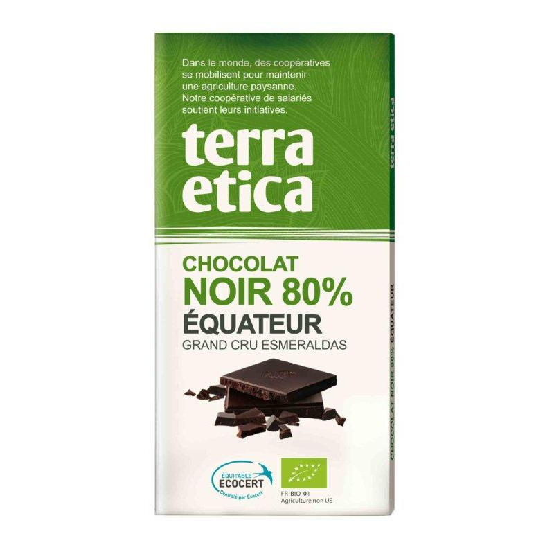 Tablette chocolat noir 80% de cacao Equateur 100g