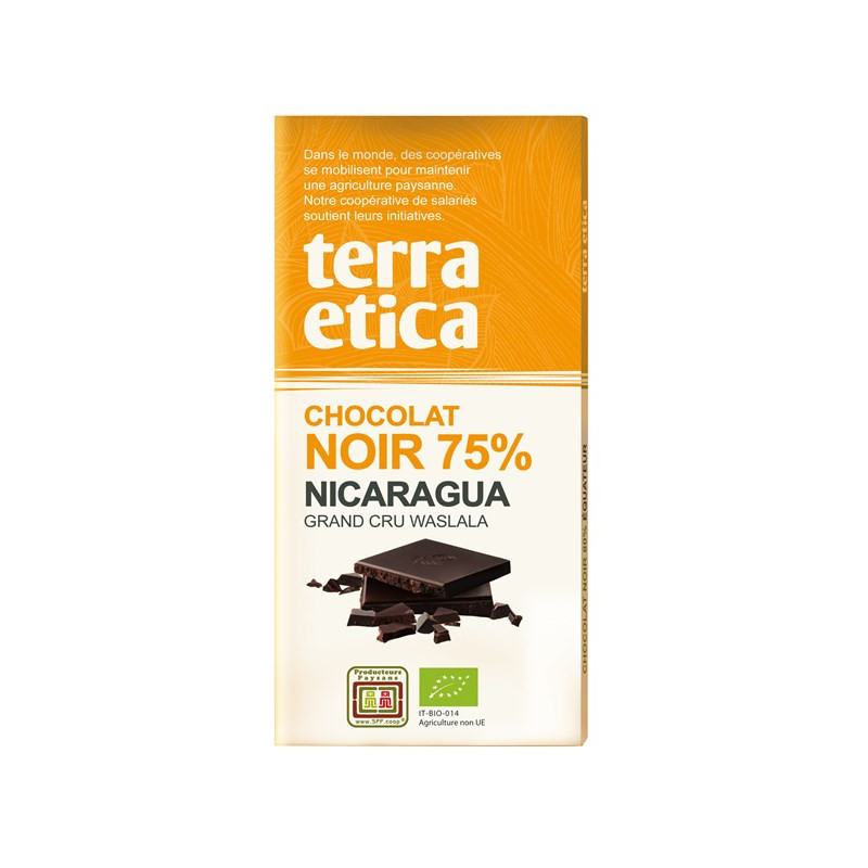 Tablette chocolat noir 75% de cacao Nicaragua 100g