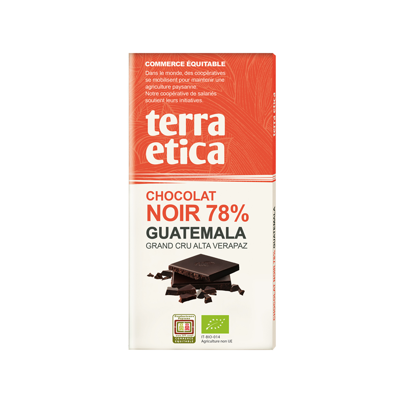 Tablette chocolat noir 78% de cacao Guatemala 100g