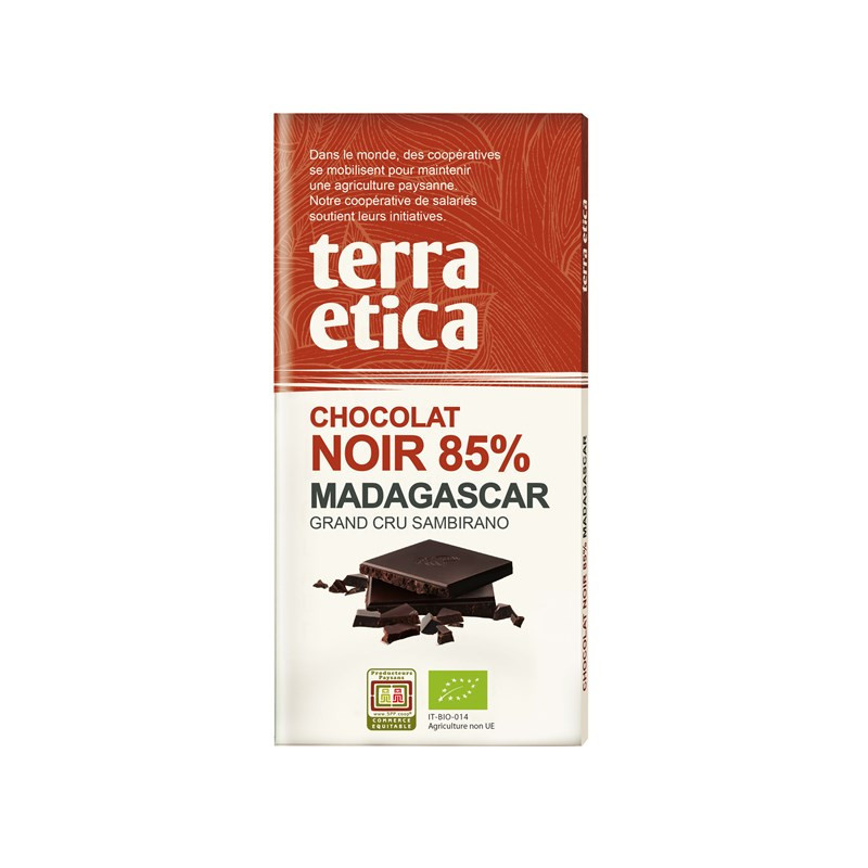 Tablette chocolat noir 85% de cacao Madagascar 100g