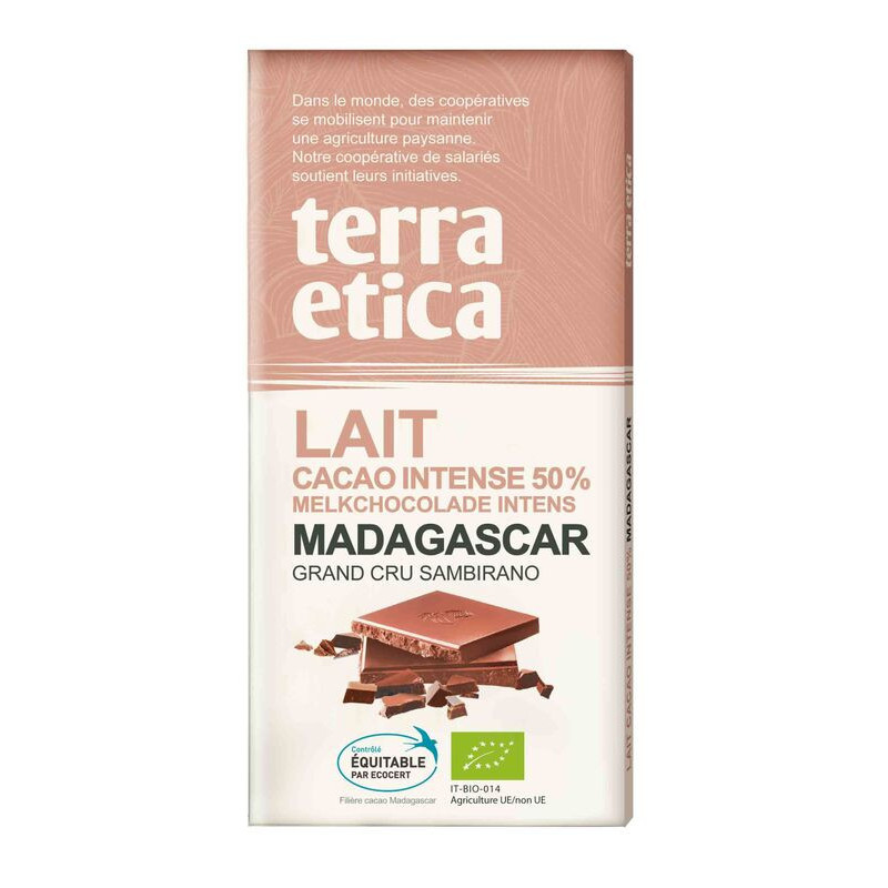 Tablette chocolat lait 50% de cacao Madagascar 100g