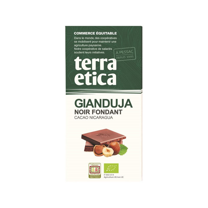 Tablette chocolat noir Gianduja 100g