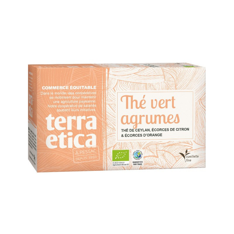 Thé vert agrumes x20 infusettes 40g