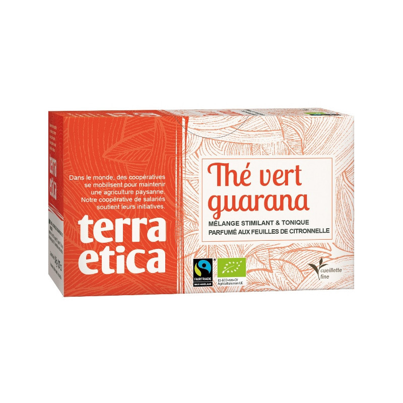 Thé vert citronnelle et guarana x20 infusettes 36g