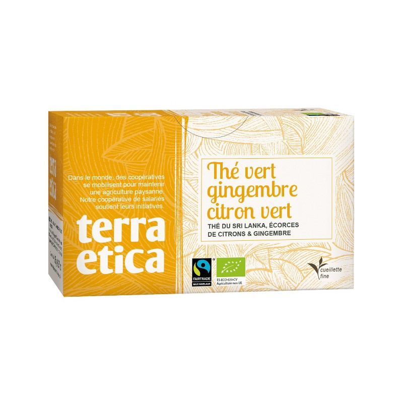 Thé vert gingembre et citron vert x20 infusettes 36g