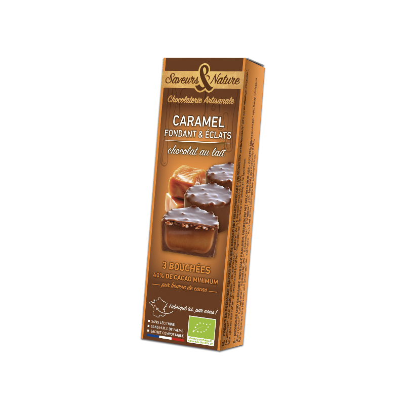 Bouchées caramel enrobées de chocolat au lait 3x15g