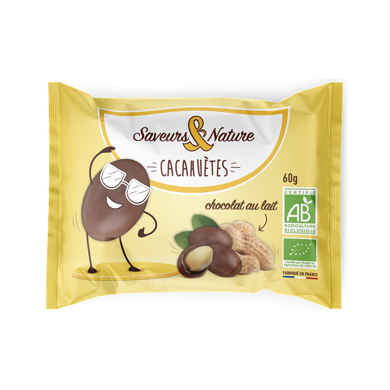 Drôles de cacahuètes enrobées de chocolat au lait 60g