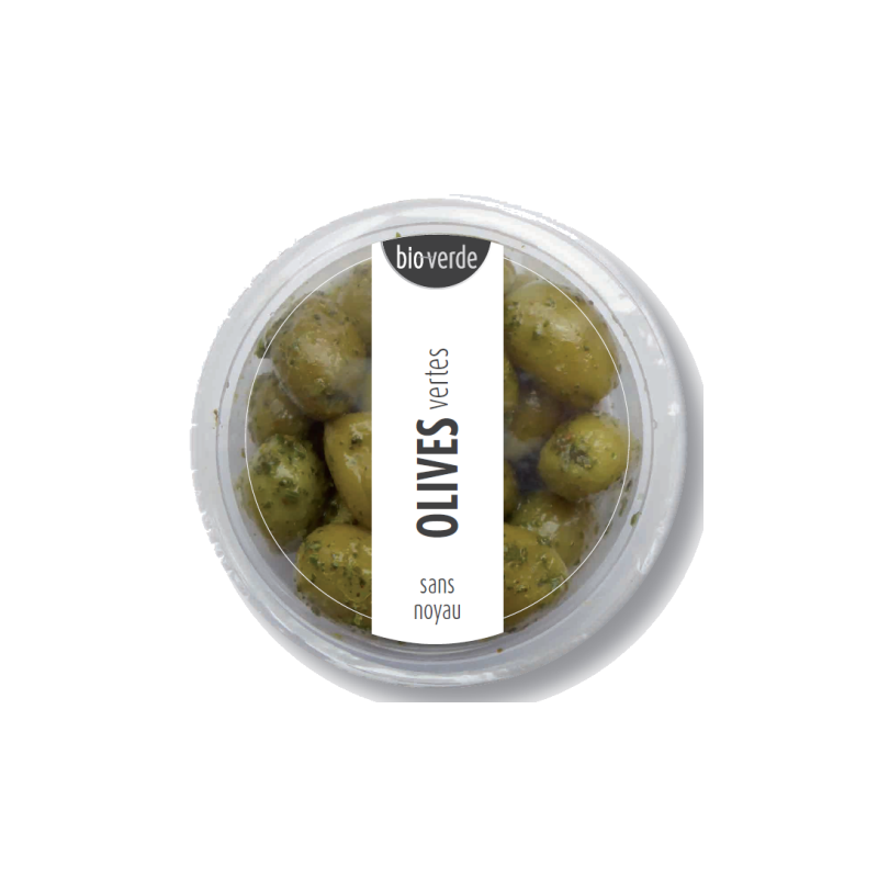 Olives vertes sans noyau aux herbes fraîches 80g