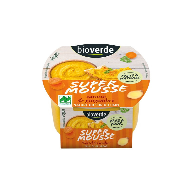 Mousse carotte gingembre 150g, végan