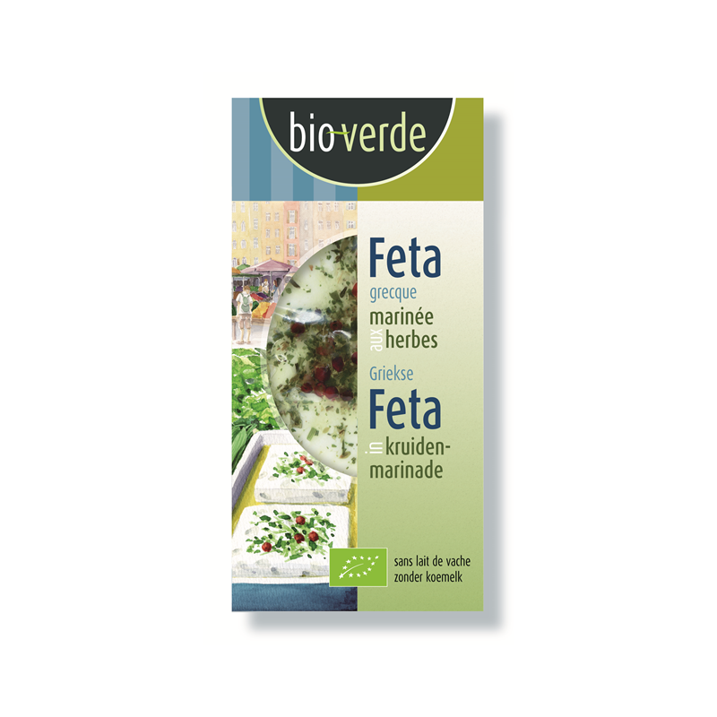 Féta (fromage de brebis et chèvre grec) marinée aux herbes 150g