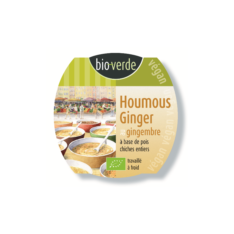 Houmous aux pois chiches et gingembre 150g, végan