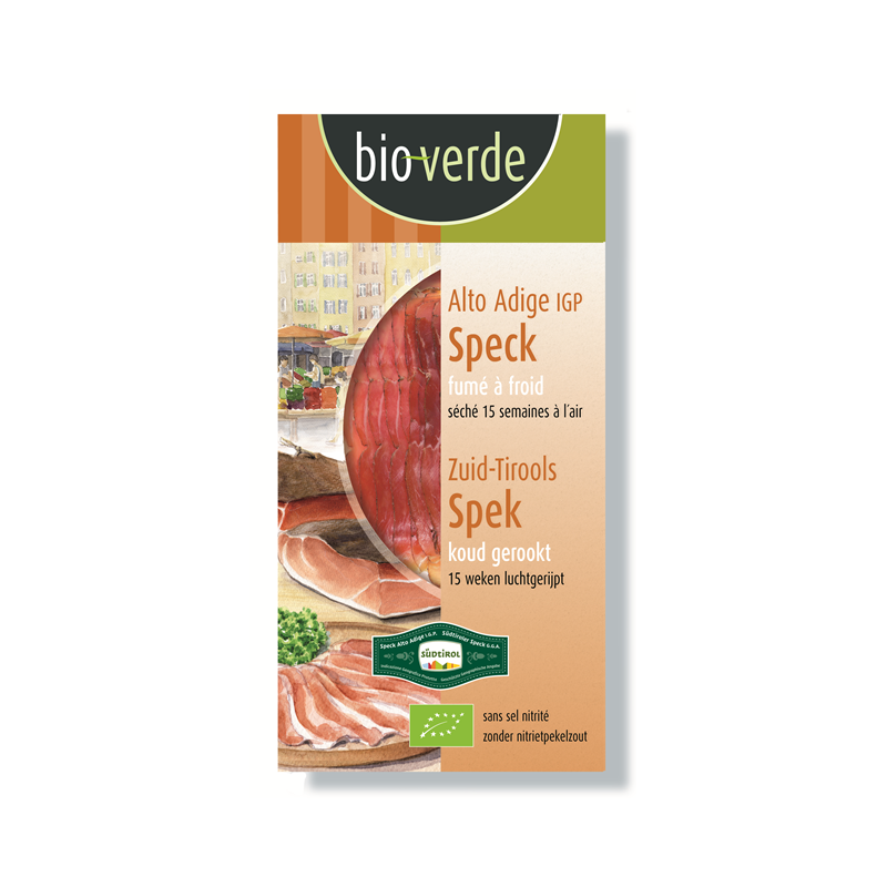 Jambon cru fumé italien Speck sans sel nitrité 70g