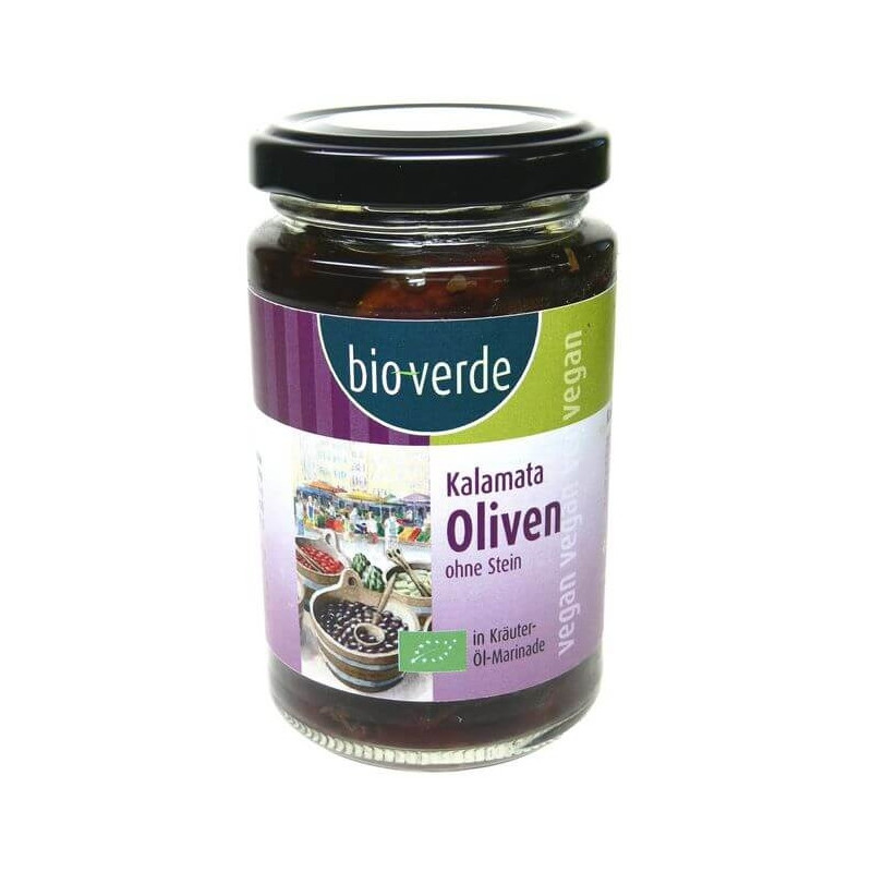 Olives noires Kalamata sans noyaux 200g à l'huile et aux herbes fraîches