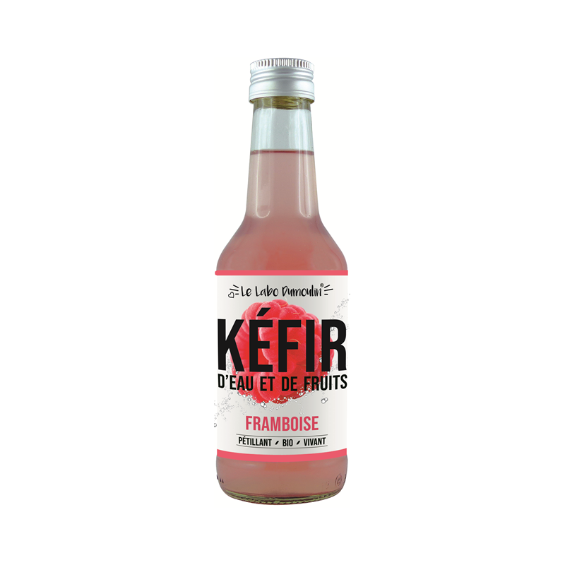 Kefir d'eau et de fruits framboise, naturellement pétillant, 25cl