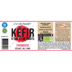 Kefir d'eau et de fruits framboise, naturellement pétillant, 25cl