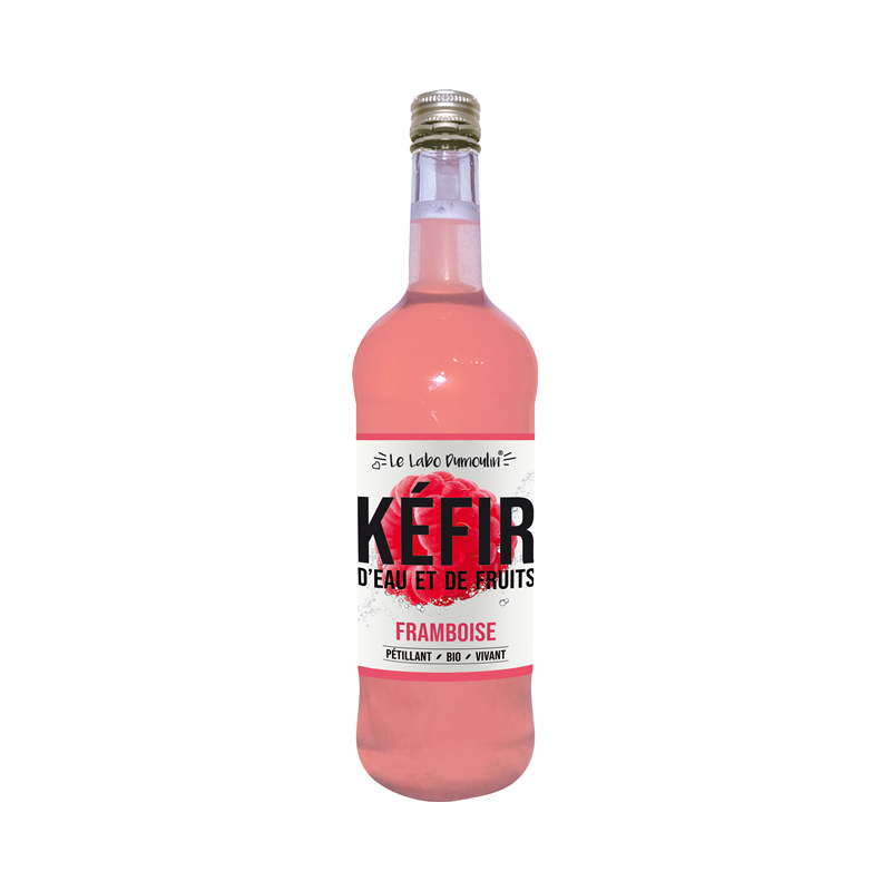 Kefir d'eau et de fruits framboise, naturellement pétillant, 75cl