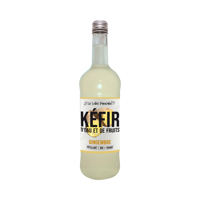 Kefir d'eau et de fruits gingembre, naturellement pétillant, 75cl