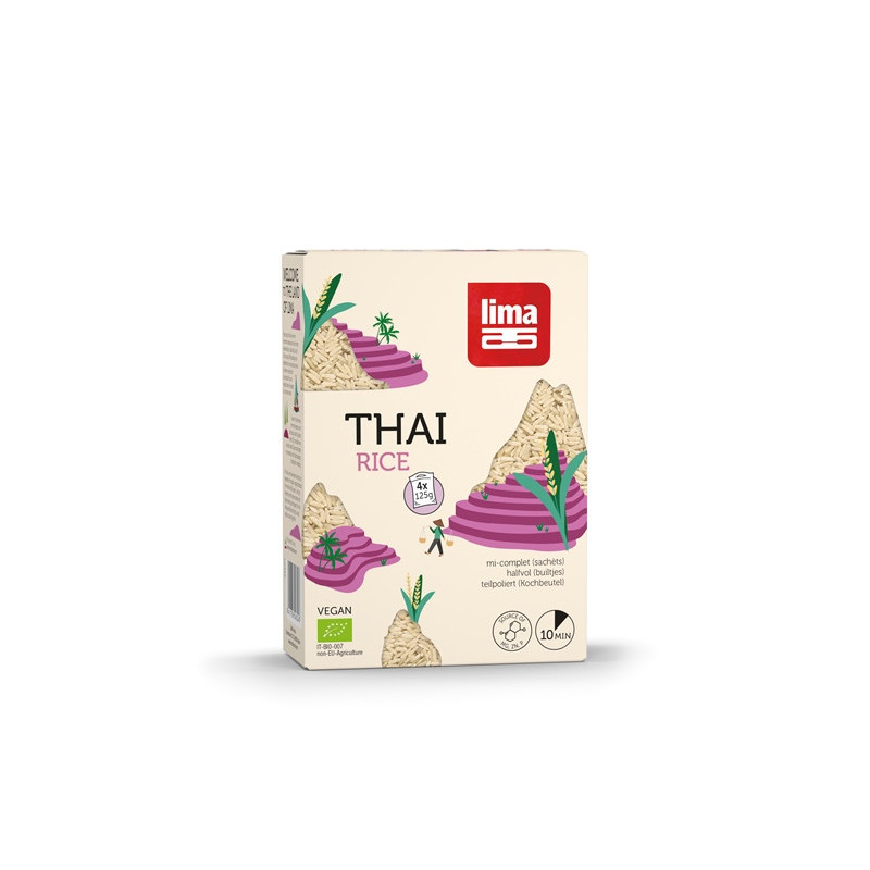 Riz thaï mi-complet (précuit sachet cuisson) 4 x 125g