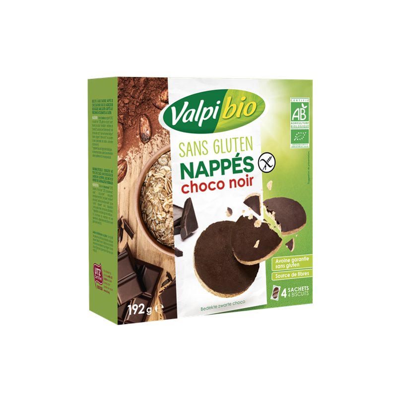 Biscuit nappé chocolat noir 192g