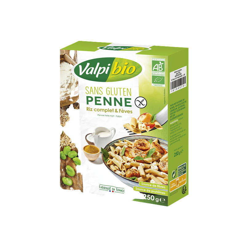 Pâte penne riz complet féve 250g