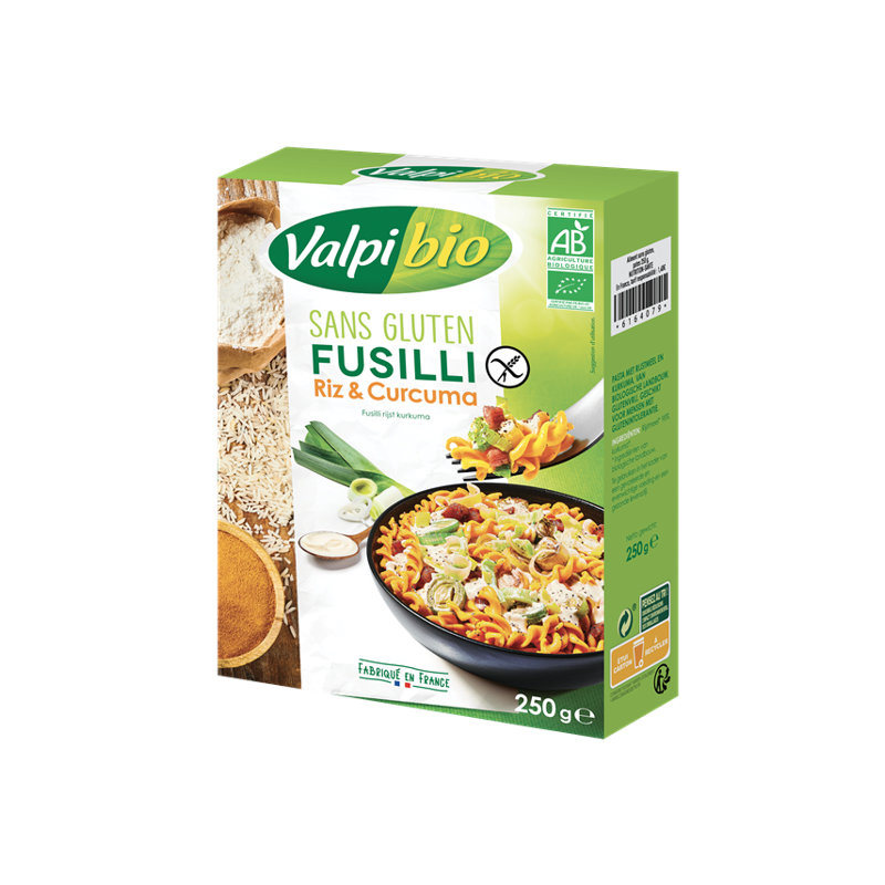 Pâte fusilli riz blanc curcuma 250g