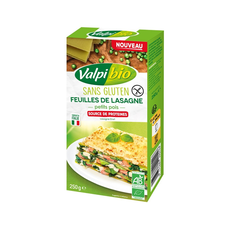 Pâte feuille de lasagne petit pois 250g