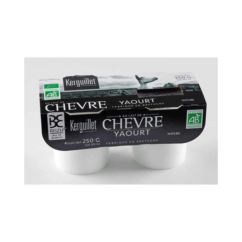 Yaourt au lait entier de chèvre nature 2x125g