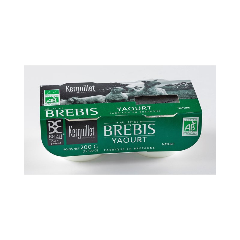 Yaourt au lait entier de brebis nature 2x125g