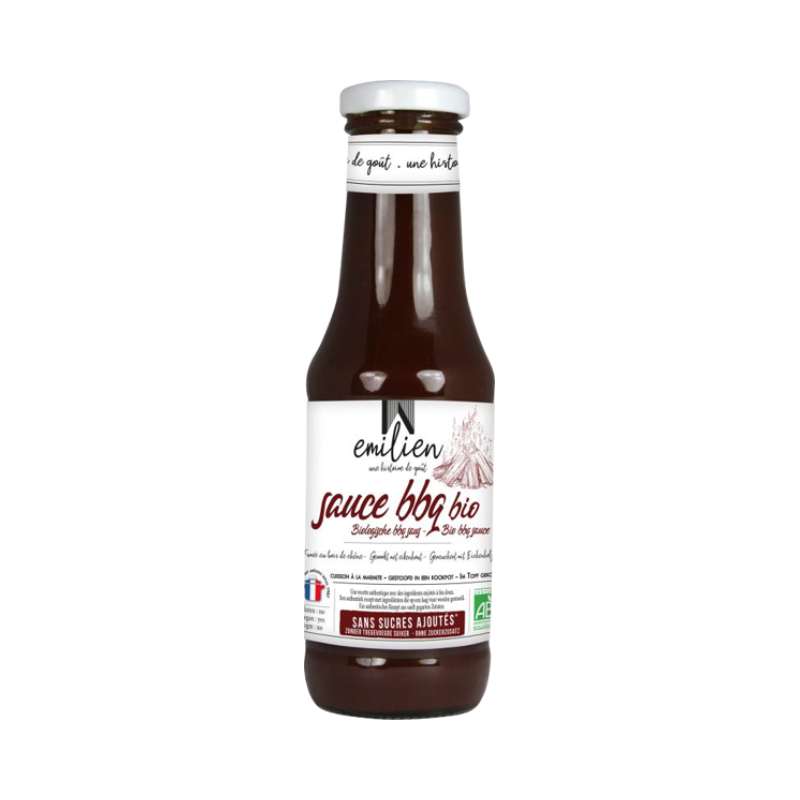 Sauce BBQ fumée au bois de chêne, bouteille en verre, 390g