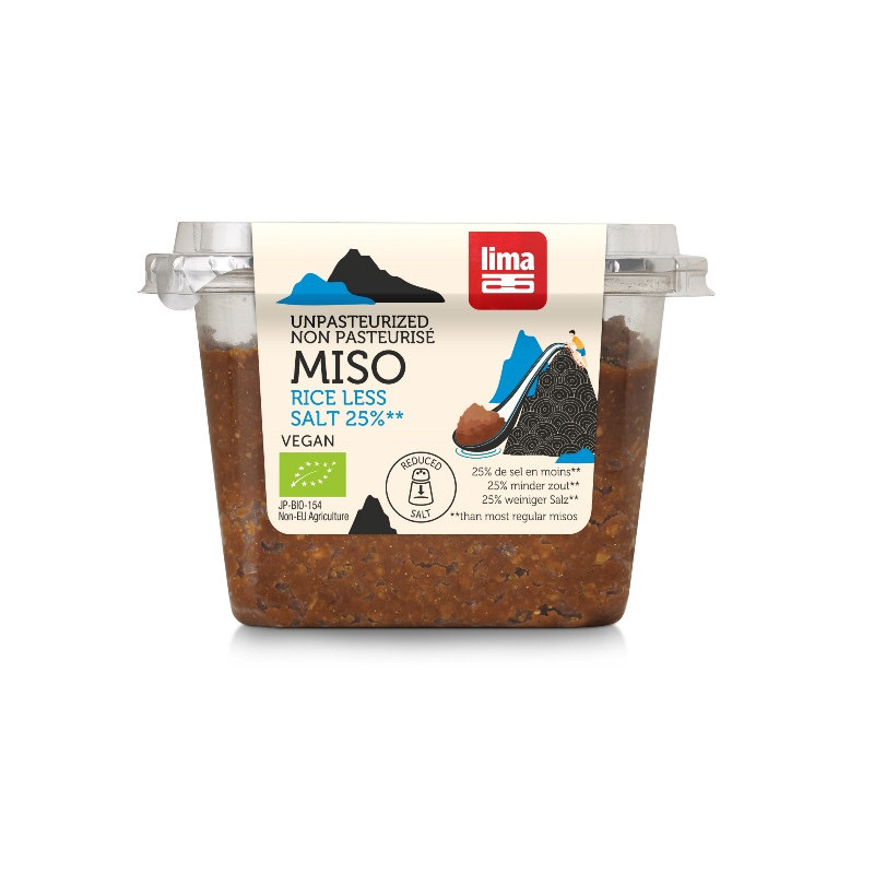 Miso de riz, 25% de sel en moins (non pasteurisé), 300g