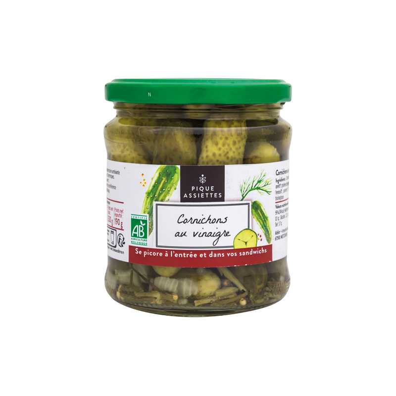 Cornichons au vinaigre 37 cl (PNE : 190g)