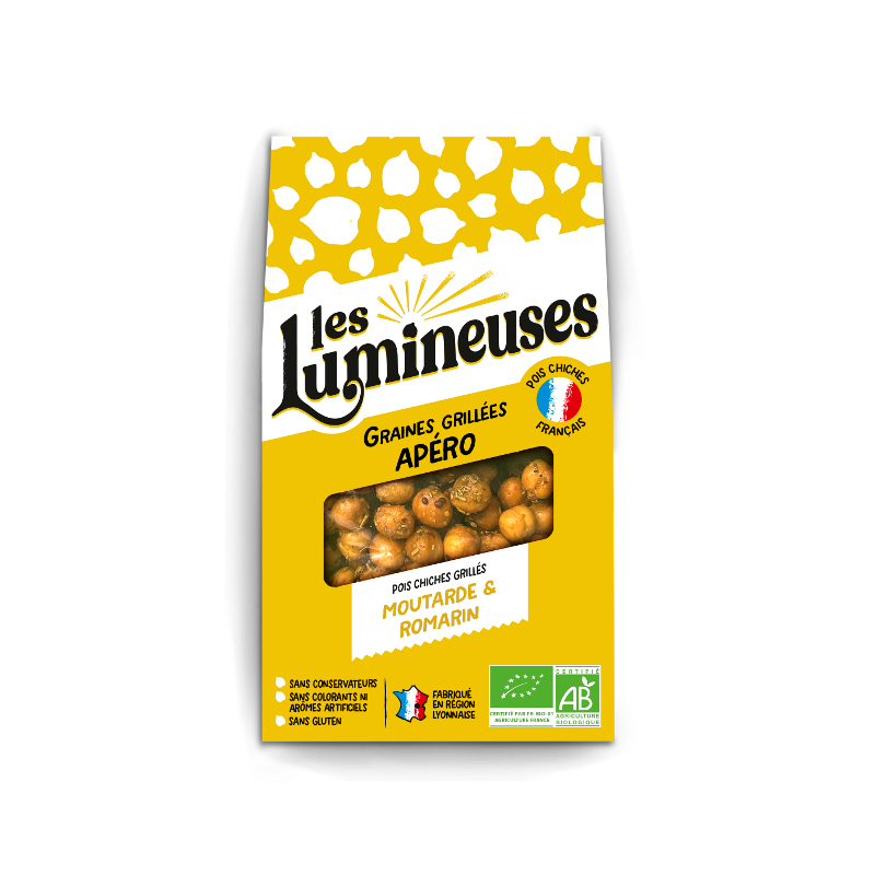 Pois chiches grillés et assaisonnés à la moutarde & romarin 90g