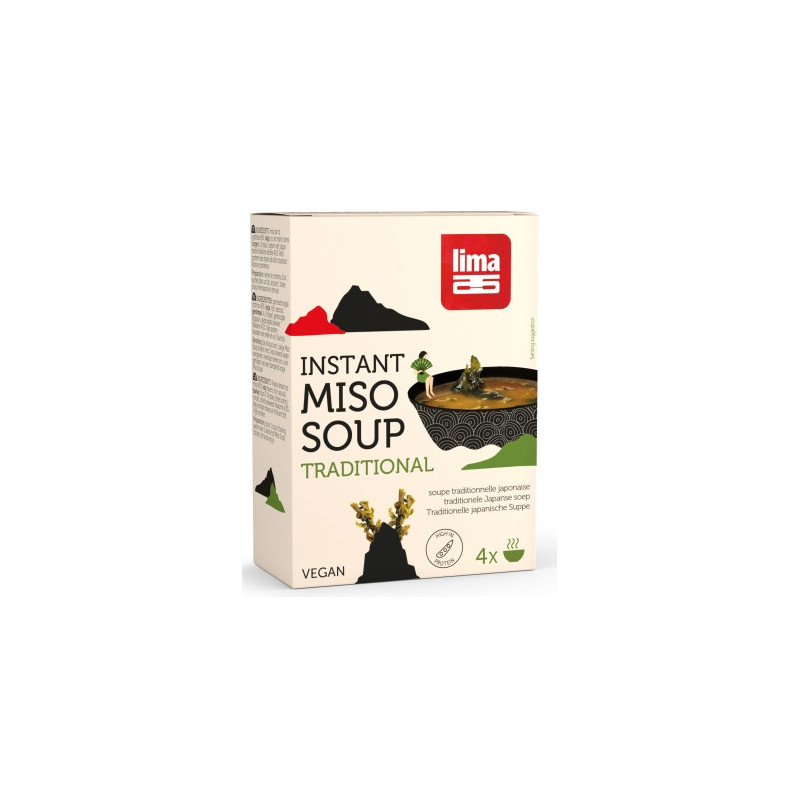 Instant miso soup 4x10g (riz, soja, wakamé, oignons)