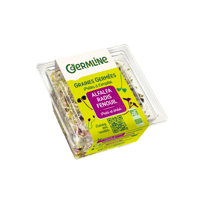 Graine germée alfalfa radis fenouil 60g