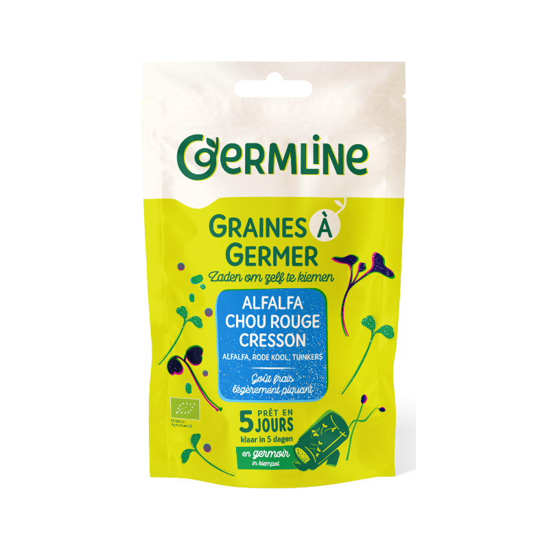 Graines à germer alfalfa-cresson-chou rouge 150g