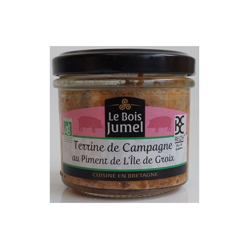 Terrine de campagne au piment de l'île de Groix, verrine 90g