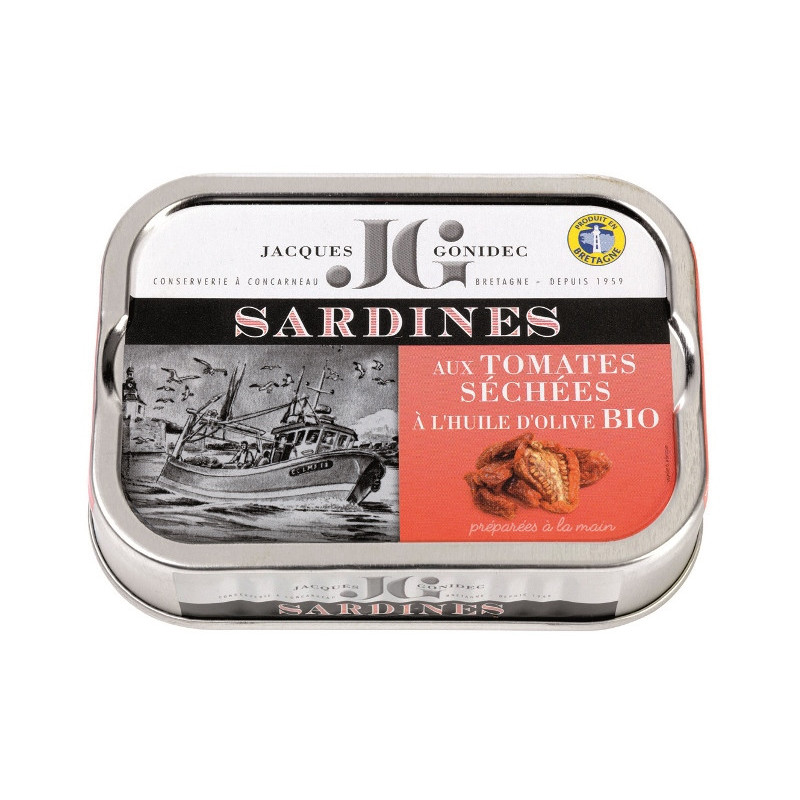 Sardines aux tomates séchées à l'huile d'olive bio 115g