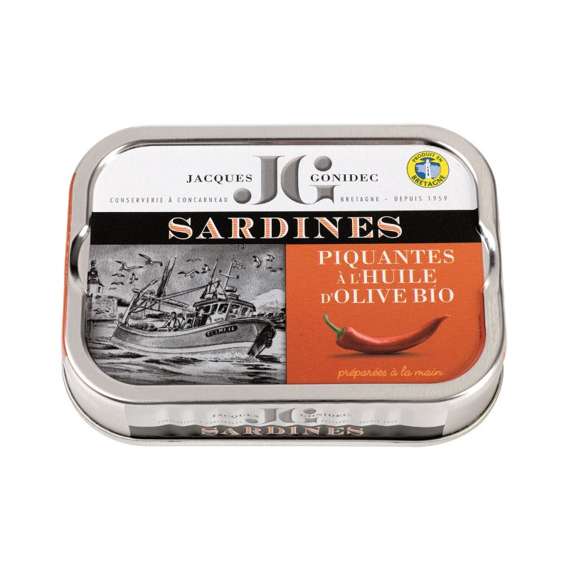 Sardines piquantes à l'huile d'olive bio 115g