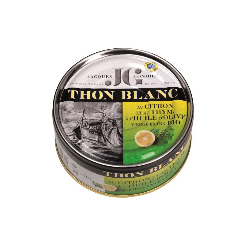 Thon Blanc au citron, au thym, à l'huile d'olive bio 160g