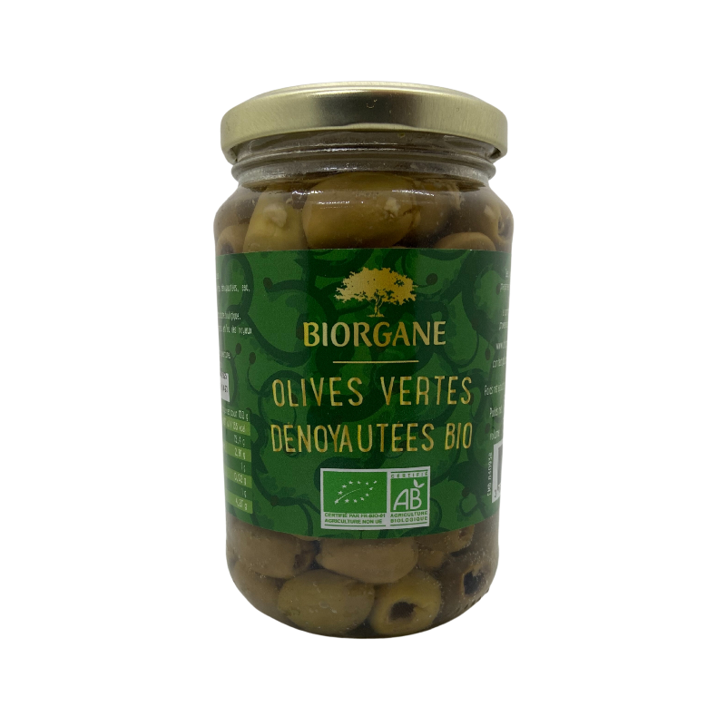 Olives vertes dénoyautées en bocal, 160g