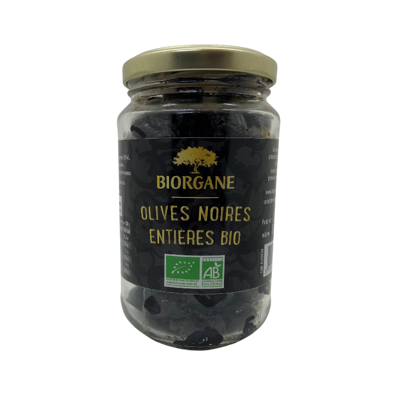 Olives noires entières en bocal, 230g