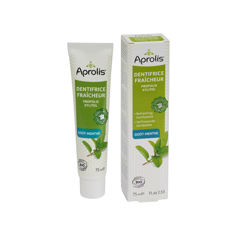 Dentifrice fraîcheur à la propolis et huiles essentielles, menthe poivrée 75ml