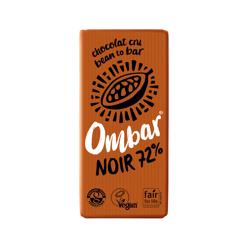 Chocolat cru végan 72% de cacao 70g