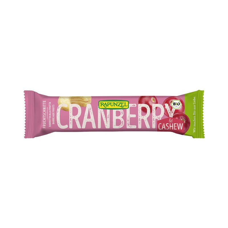 Barre aux fruits canneberges noix de cajou 40g