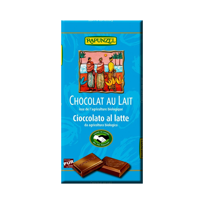 Chocolat au lait (38% de cacao) avec sucre de canne complet 100g