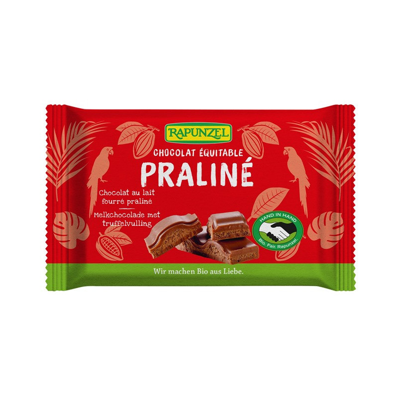 Chocolat au lait fourré praliné 100g