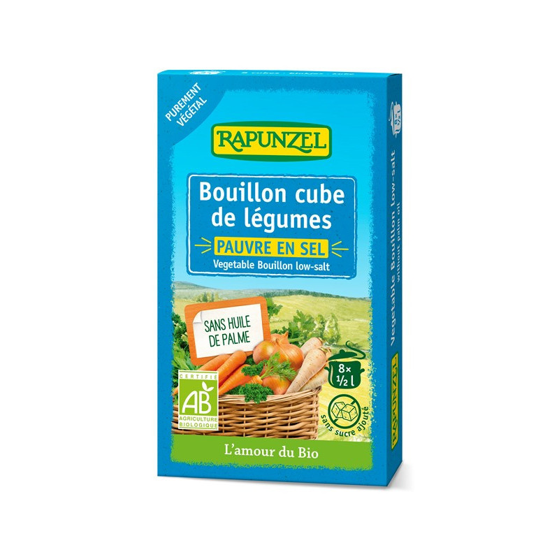 Bouillon cube de légumes pauvre en sel 68g