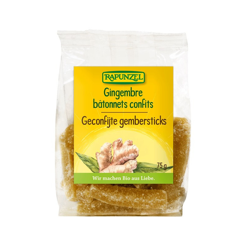 Gingembre confit en bâtonnets 75g